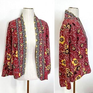 Free People One Size Yellow Floral Kona Print Kimono
